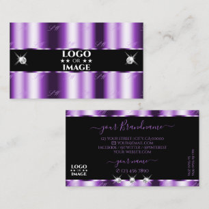 Shimmery Lila Black Sparkling Diamonds med Logotyp Visitkort