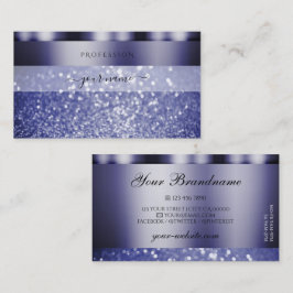 Shimmery Mörk blått Sparkling Glitter Professionel Visitkort
