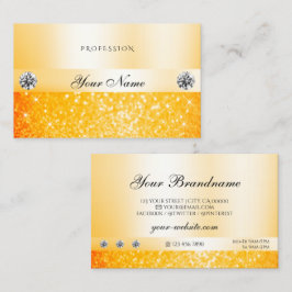 Shimmery Orange Gnistra Glitter Luxurious Diamonds Visitkort