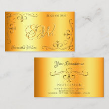 Shimmery Ornate Corners Initialer Luminous Orange