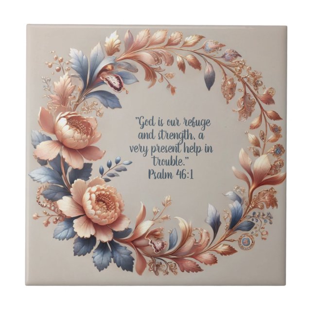 Shimmery Peach och Blue Pastel Kakelplatta (Framsidan)