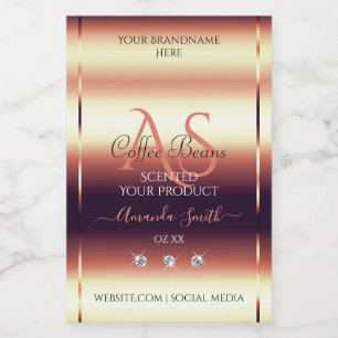 Shimmery Red Brown Product Labels Jewels Initialer Mat Etikett