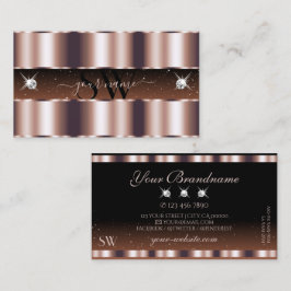 Shimmery Ro Guld Brown Gnistra Jewels Initialer Visitkort