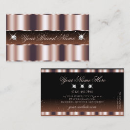 Shimmery Ro Guld Brown Gnistra Jewels Snyggt Visitkort