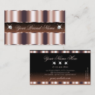 Shimmery Ro Guld Brown Gnistra Jewels Snyggt Visitkort