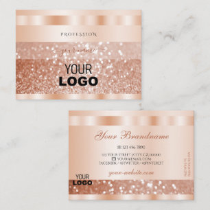 Shimmery Ro Guld Gnistra Glitter Lägg till Logotyp Visitkort