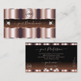 Shimmery Ro Guld Gnistra Glitzy Jewels med Logotyp Visitkort