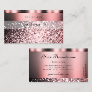 Shimmery Ro Rosa Sparkling Glitter Professionell Visitkort