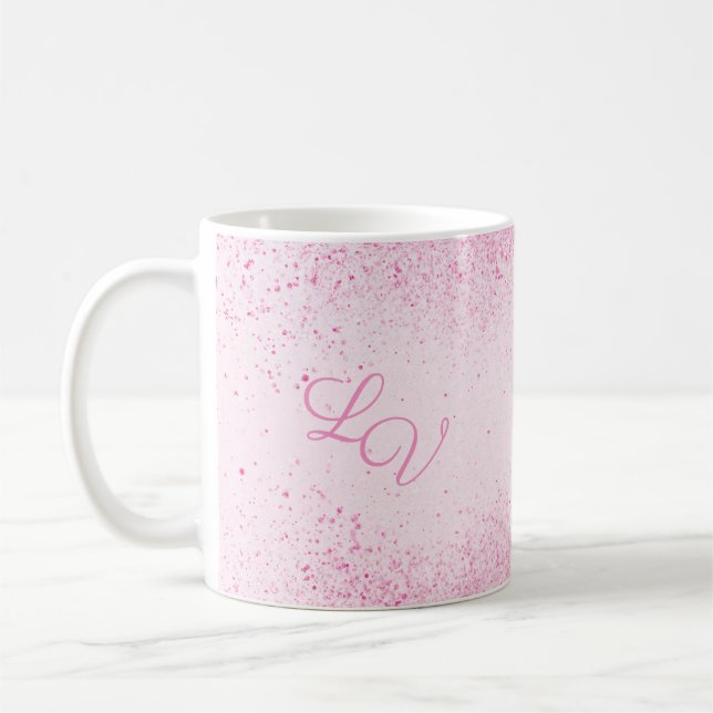 Shimmery Rosa Glitter Dust Kaffemugg (Vänster)