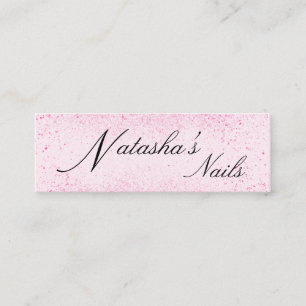 Shimmery Rosa Glitter Dust Mini Visitkort