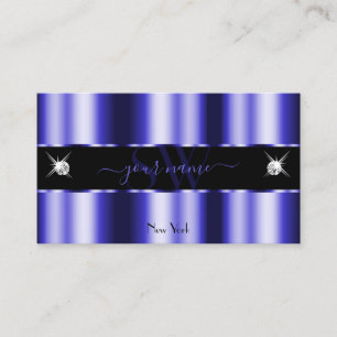 Shimmery Royal Blue Black Gnistra Jewels Initialer Visitkort