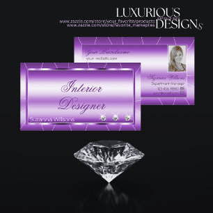 Shimmery Royal Lila med diamanter och Photo Luxe Visitkort