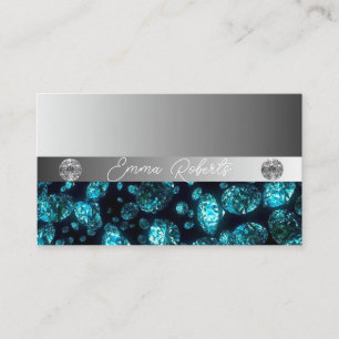 Shimmery Silver Gnistra Glitter Diamonds Business Visitkort