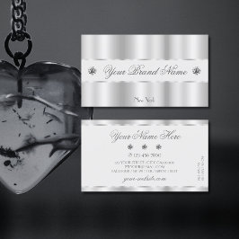 Shimmery Silver Gnistra Jewels Elegant Luxurie Visitkort