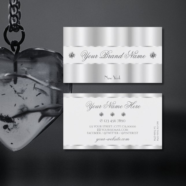 Shimmery Silver Gnistra Jewels Elegant Luxurie Visitkort (Skapare uppladdad)
