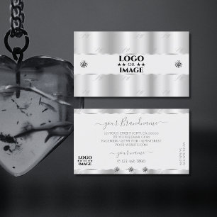 Shimmery Silver Gnistra judar med Logotyp Luxuriou Visitkort