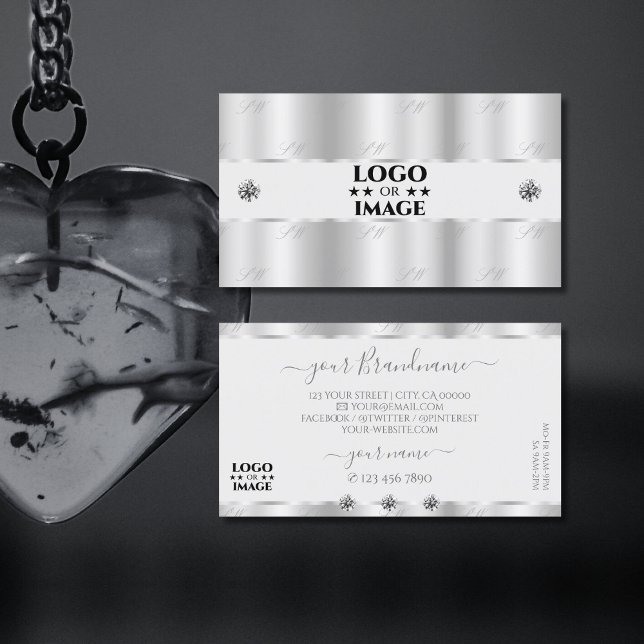 Shimmery Silver Gnistra judar med Logotyp Luxuriou Visitkort (Skapare uppladdad)