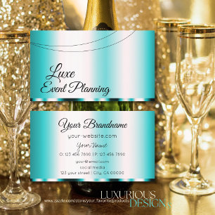 Shimmery Teal Glamous Professionell och Simple Visitkort