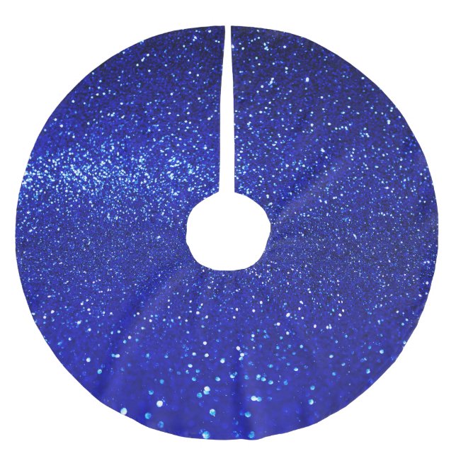 Shimming Blue Glitter Canvas Julgransmatta Borstad Polyester (Framsidan)