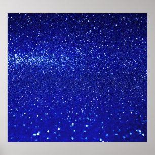 Shimming Blue Glitter Canvas Poster