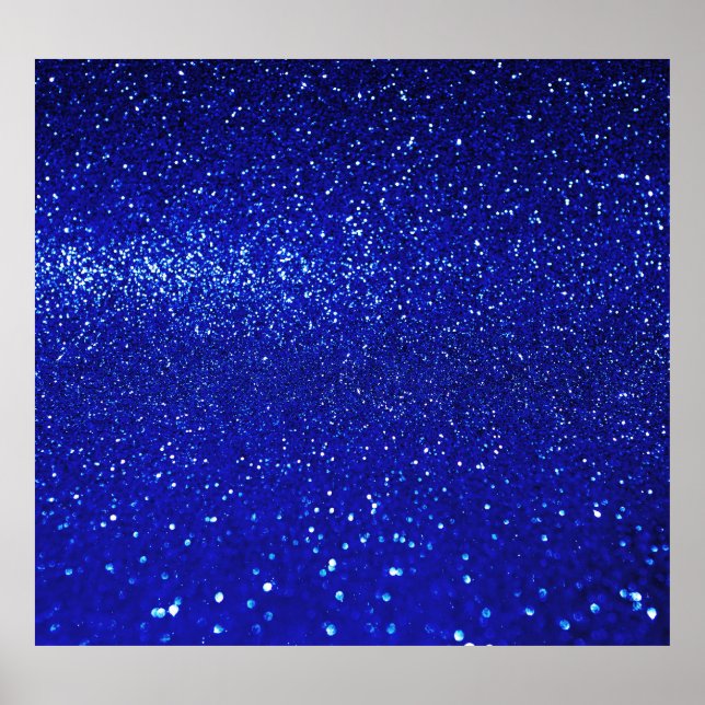 Shimming Blue Glitter Canvas Poster (Framsidan)