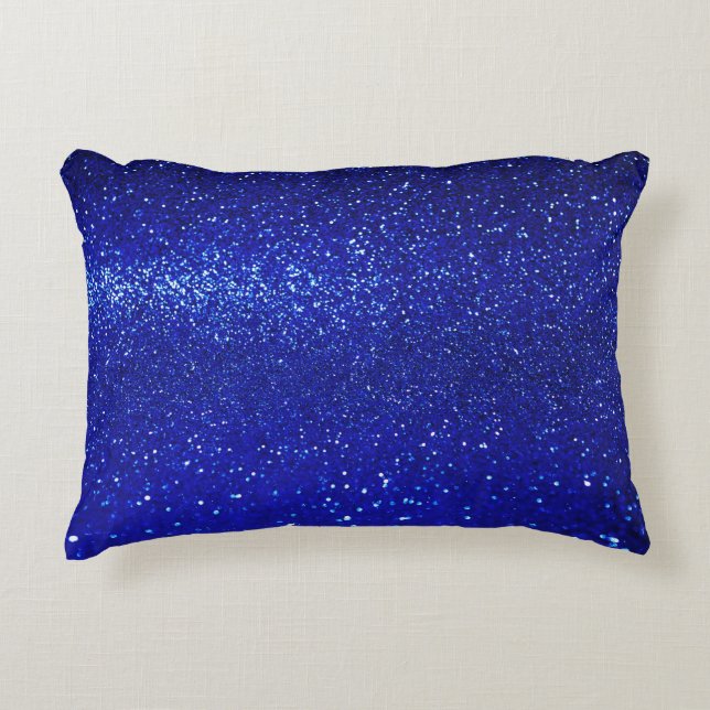 Shimming Blue Glitter Canvas Prydnadskudde (Framsidan)
