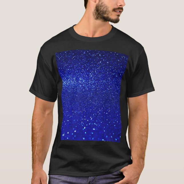 Shimming Blue Glitter Canvas T Shirt (Framsida)