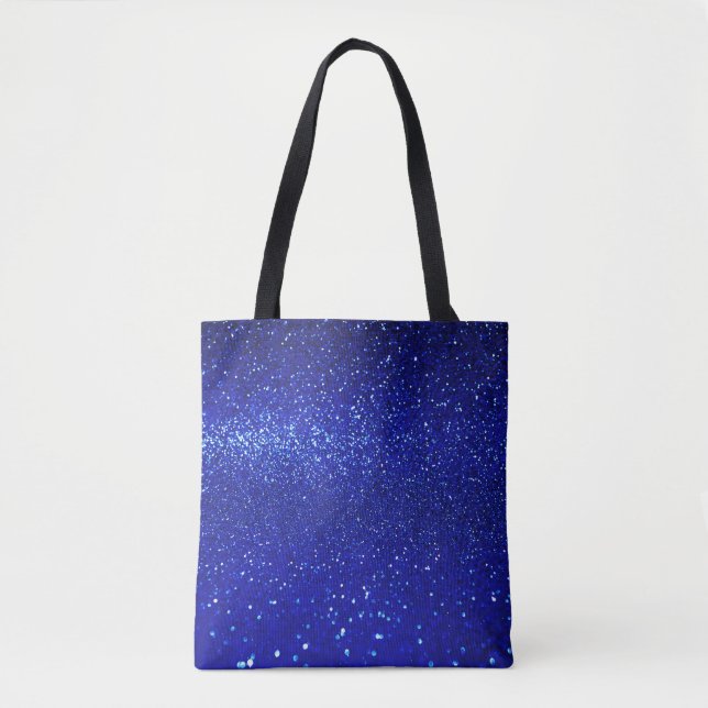 Shimming Blue Glitter Canvas Tygkasse (Framsida)