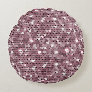 Shimming Rosa Sequining Fabric Struktur Rund Kudde