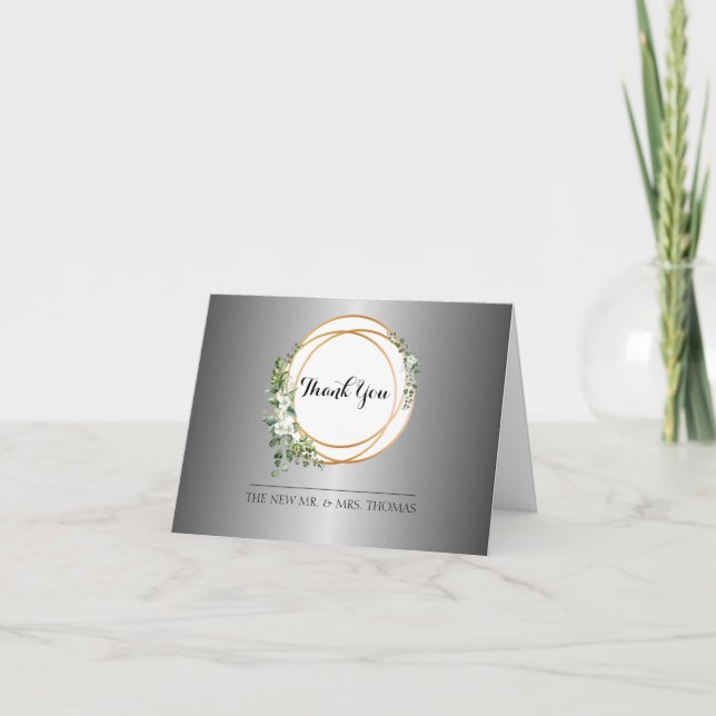 Shimming Silver och Golden Ringar Tack Kort (Framsida)