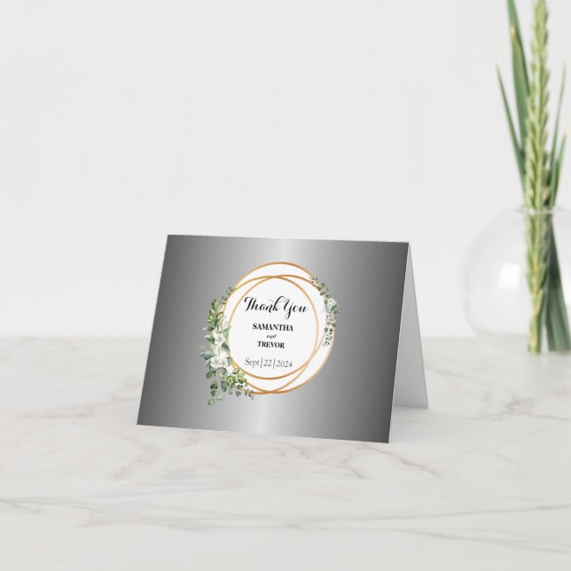 Shimming Silver och Golden Ringar Tack Kort (Framsida)