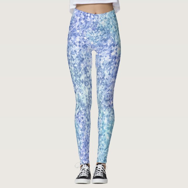 Shimming Teal Blue och Lila Prism Leggings (Framsida)