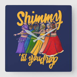 Shimmy Belly Dancer Art Belly Dance Troupe Fyrkantig Klocka