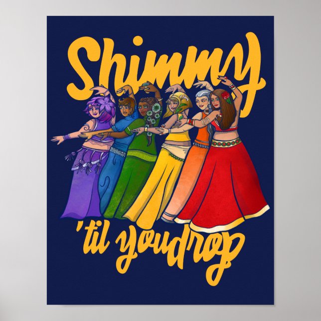 Shimmy Belly Dancer Art Belly Dance Troupe Poster (Framsidan)