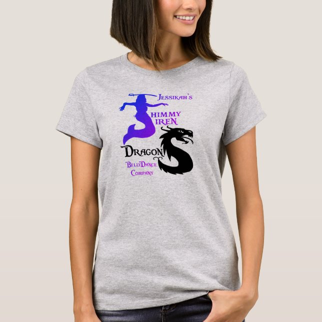 Shimmy Siren Dragon Belly Dance T-Shirt (Framsida)