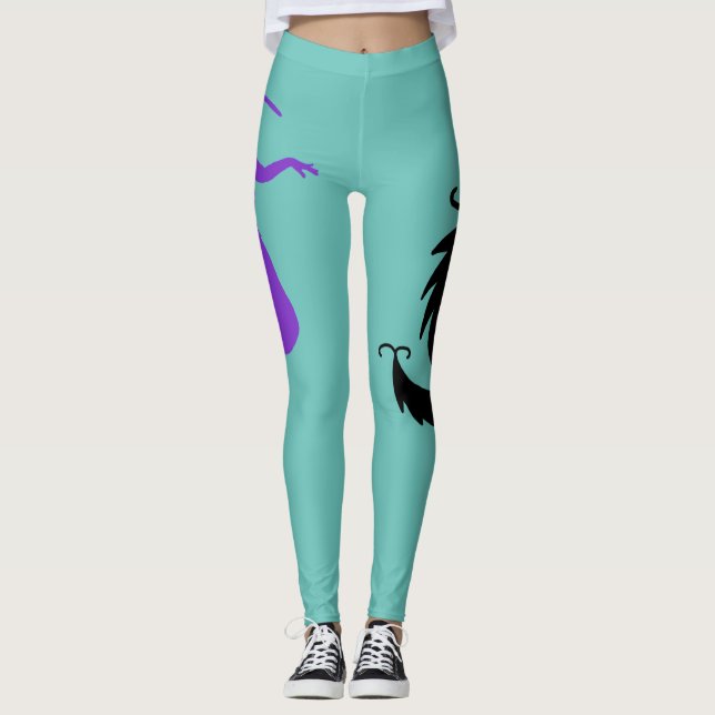 Shimmy Siren Dragons Leggings Teal (Framsida)