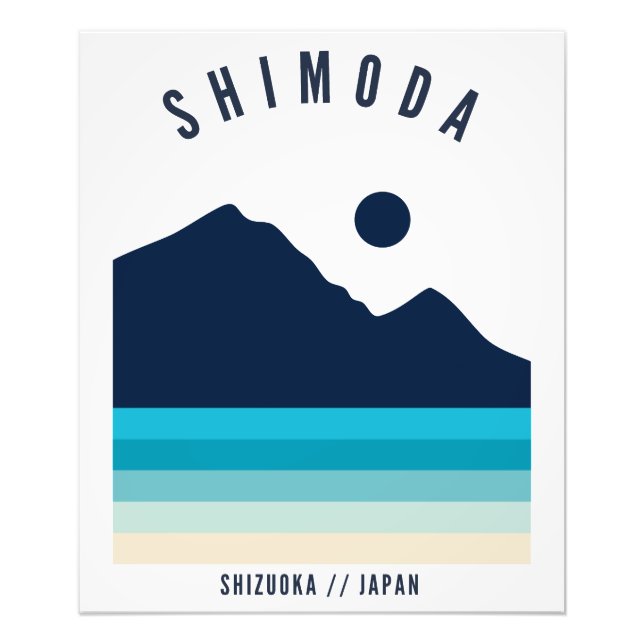 Shimoda Shizuoka Japan Retro Vintage Beach Fototryck (Framsidan)