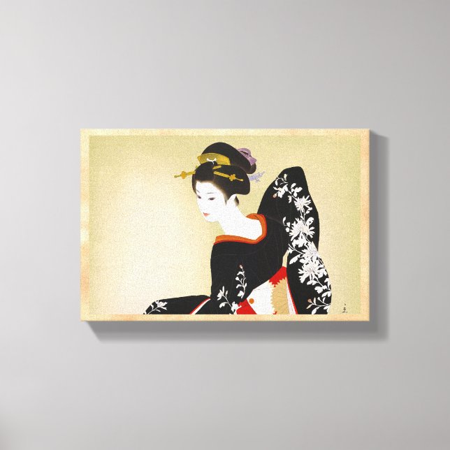 Shimura Tatsumi Två Subjekt japanska kvinnor Canvastryck (Framsida)