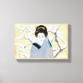 Shimura Tatsumi Two Subjekt Japansk Women Snö Canvastryck