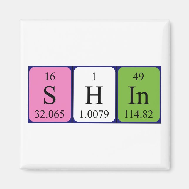 Shin Periodisk magnet bord namn (Framsidan)