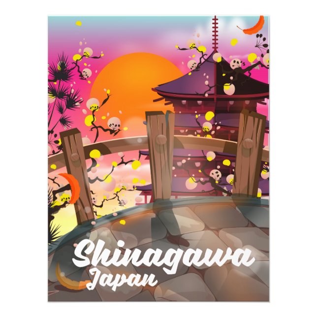 Shinagawa japansk reseposter fototryck (Framsidan)