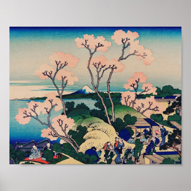 Shinagawa om Tokaido av Katsushika Hokusai Poster (Framsidan)