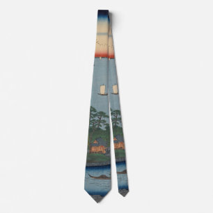 Shinagawa Susaki Vintage Ukiyo-e Japansk konst Slips