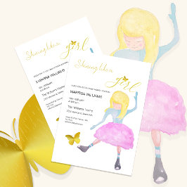 Shindrande som en bild av flickans vattenfärg julkort