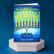 "Shine" blue menorah-fotot, eget namn Hanukkah