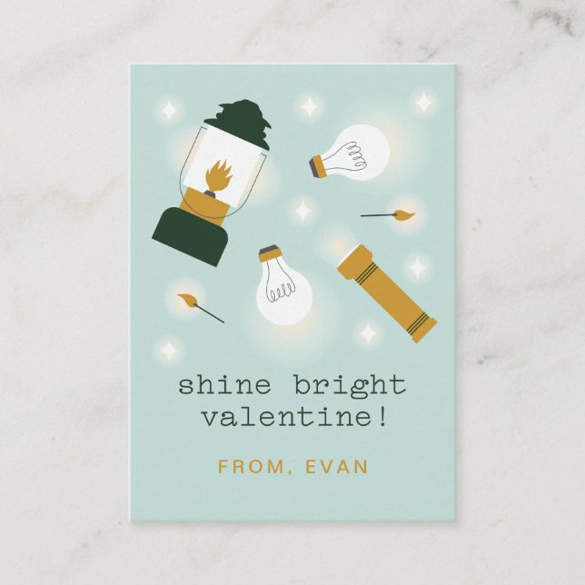 Shine Bright Class Valentine Card Tilläggskort (Framsida)