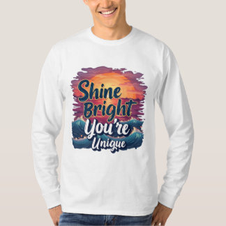 "Shine Bright, du är unik!" Sunset Ocean Tee
