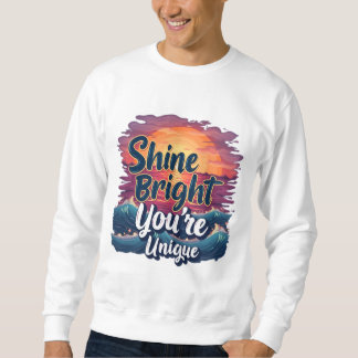 "Shine Bright, du är unik!" Sunset Ocean Tee Lång Ärmad Tröja
