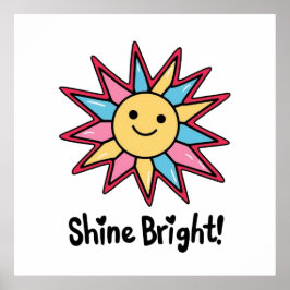 Shine Bright: En färgstark Sol-design Poster