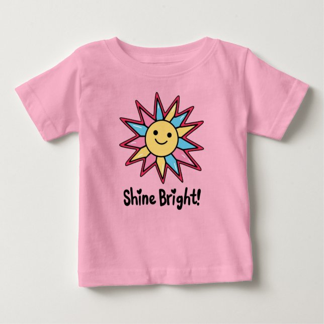 Shine Bright: En färgstark Sol-design T Shirt (Framsida)